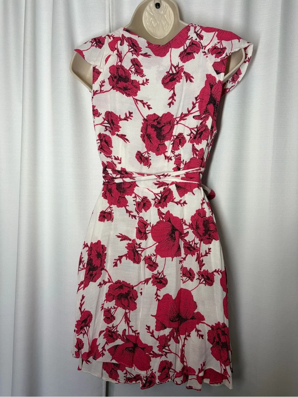 Free People French Quarter Floral Print Mini Wrap Dress Womens Sz S Boho Beach
